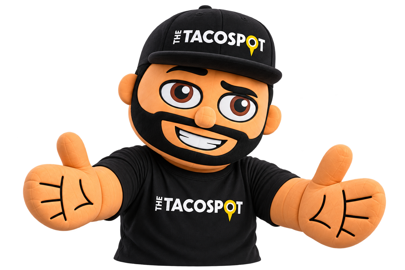 Your Taco Spot mascot welcomes you with open arms